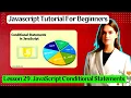 Lesson 29 JavaScript Conditional Statements