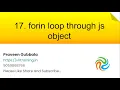 For in loop through js object Javascript Foundation Training s In telugu 17