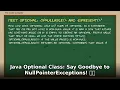 Java Optional Class NO MORE NullPointerExceptions Master Java Null-Safety 2024
