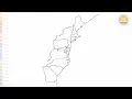 13 American colonies map drawing easy Outline Art How to draw 13 American colonies map simply