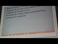 How to evaluate research articles and develop arguments for your literature review Master I
