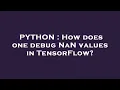 PYTHON How does one debug NaN values in TensorFlow