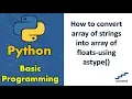 How to convert array of strings into array of floats-using astype