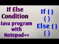 If Else in java with Notepad