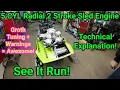 5 Cylinder Radial Two Stroke Snowmobile Engine Runs Vintage Race Snowmobile