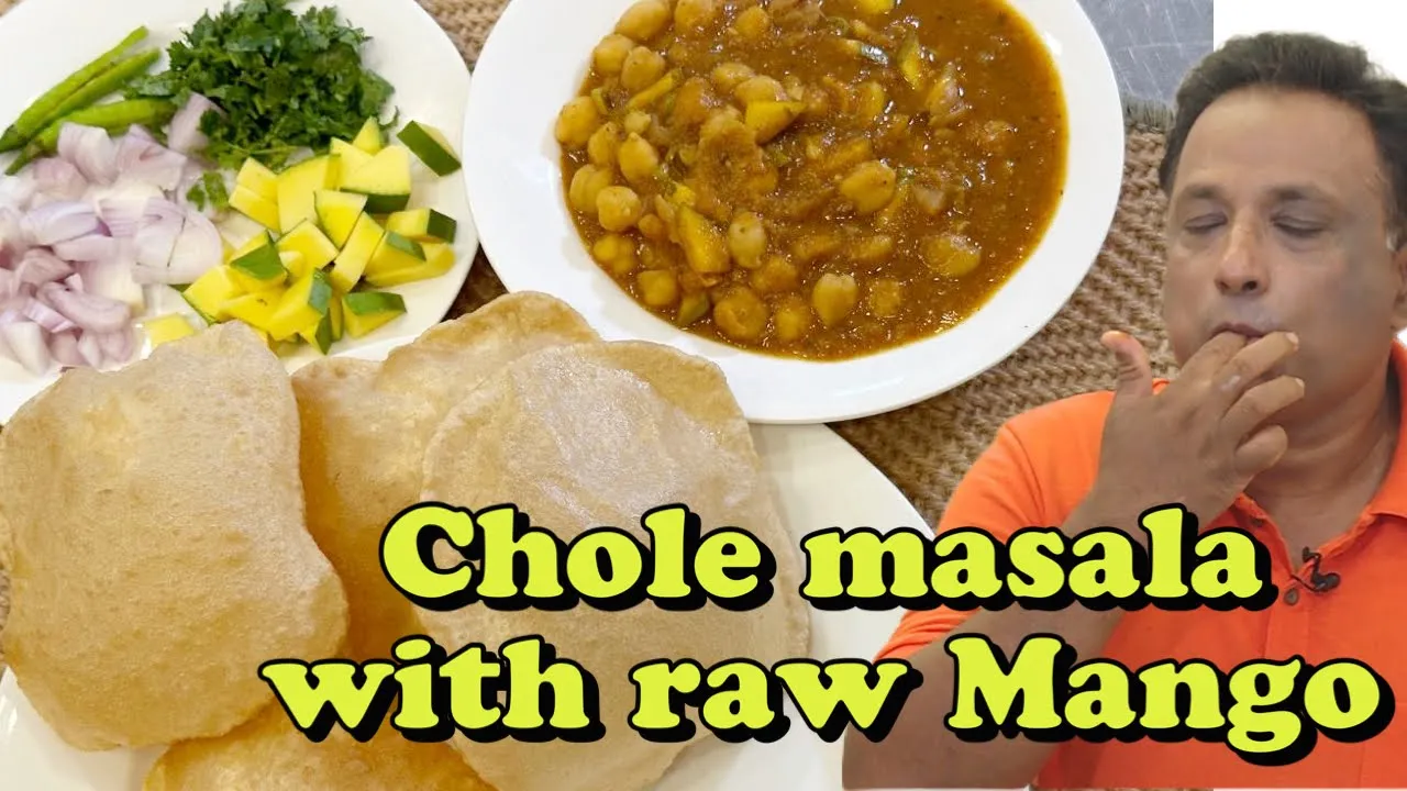 Chole Puri Masala , Mango poori chole - No Tamarind use Raw Mango for chole poori recipe