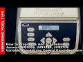 Jacuzzi JVS165S JVS185S JVS270S Variable Speed Pump Control Panel Set Up and Programming