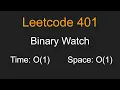 Binary Watch - Leetcode 401
