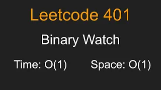 Binary Watch - Leetcode 401