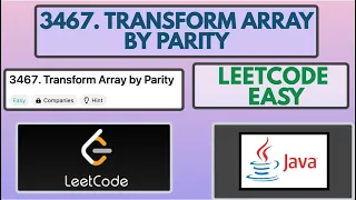 Leetcode 3467 Transform Array by Parity Easy Java Solution