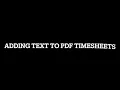 Editing a PDF Timesheet SD 480p