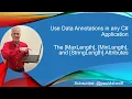 Lesson 6 The MaxLength MinLength and StringLength Attributes