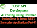 POST API Development POST Request using Postman Spring Boot Spring REST Application Part-9