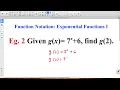 Function Notation Exponential Functions I