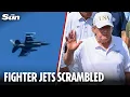 Moment F-16 fighter jet intercepts rogue planes flying over Trump s golf course