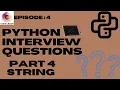 Python Interview Questions Python Tutorial Datatypes String String Slicing in python