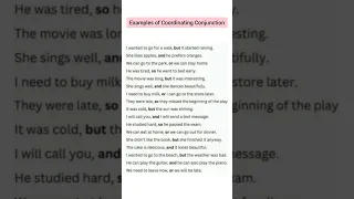 Examples Of Coordinating Conjunction Conjunction Example English Grammar Grammar Education 