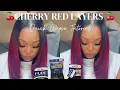 Cherry Red Layers Fall hair style Quick Weave Milky Way Hair