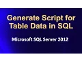 How to generate script for table data in SQL