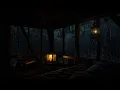 Lagu Cozy Night and Rain Sounds with Crackling Fireplace in Cozy cabin to Relaxation