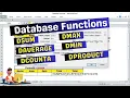 Excel Database Functions DSUM DAVERAGE DCOUNT DMAX DMIN DPRODUCT
