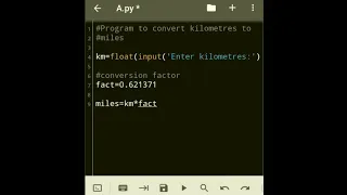 Python program to convert kilometres to miles