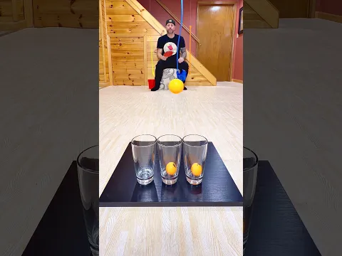 Can I Get All 3 Using Only The Blue Hand? #pingpong #trickshots