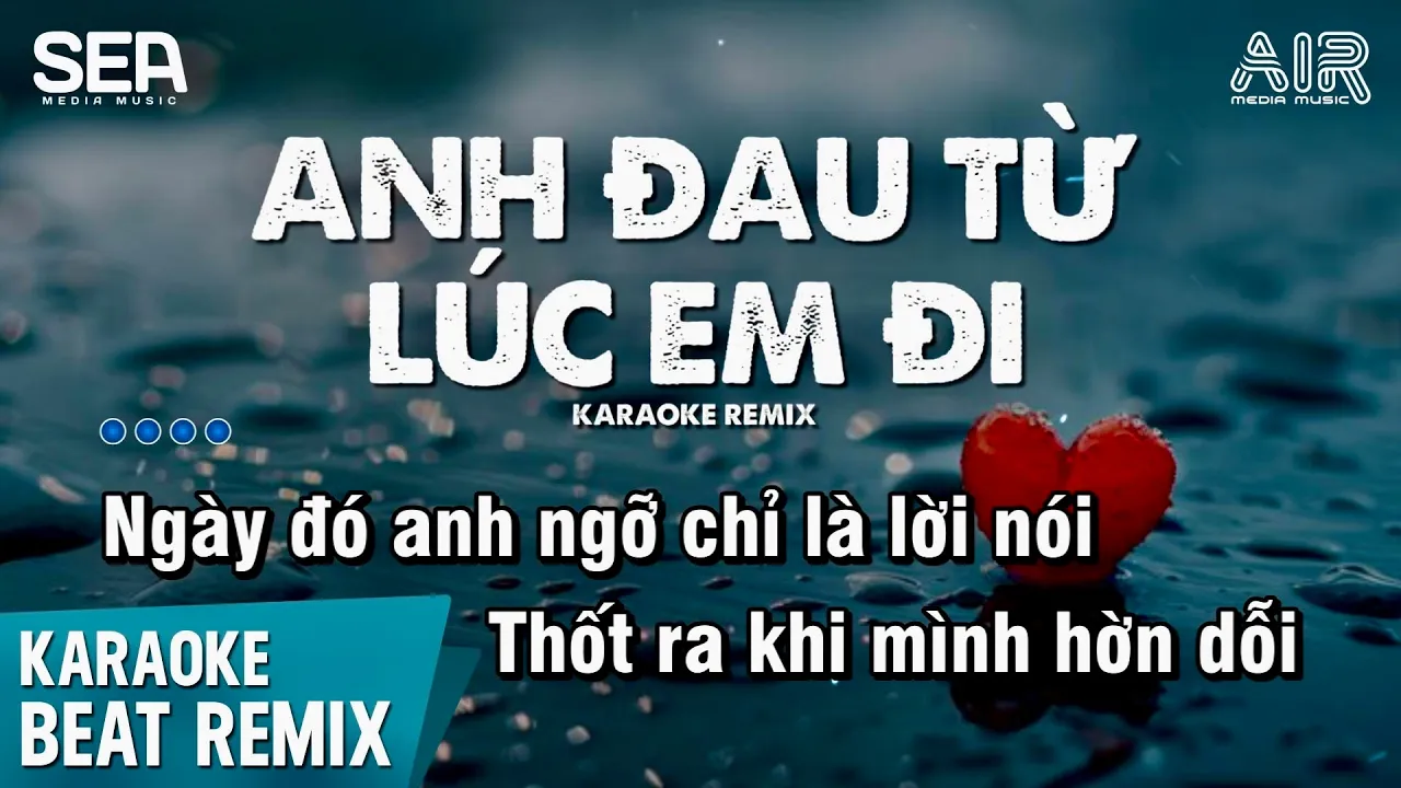 Anh Đau Từ Lúc Em Đi Karaoke Remix - Trần Mạnh Cường | Ngày Đó Anh Ngỡ Chỉ Là Lời Nói Karaoke Remix