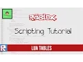 ROBLOX Tutorial - Lua Tables