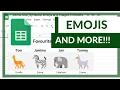 Amazing spreadsheets with Emojis Symbols and more