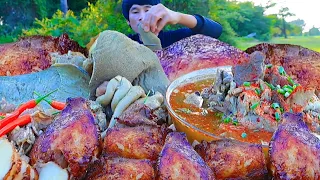ย่างเสือร้องไห้จิ้มแจ่วแกล้มพริกสดแซ่บคักอีหลีครับพี่น้อง ASMR MUKBANG EATING SHOW#โก้อีสานพาแดก 