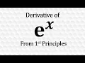 Derivative of Exponential Function e x From First Principles