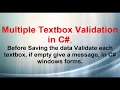 C Before Saving the data Validate each textbox