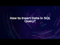 How to Insert Date in SQL Query