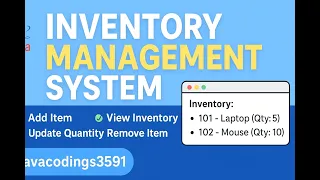 Inventory Management System in Java Add Update Remove View Items Full Project