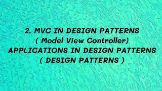 C In Design Patterns Model View Controller Applications in Design Patterns DP