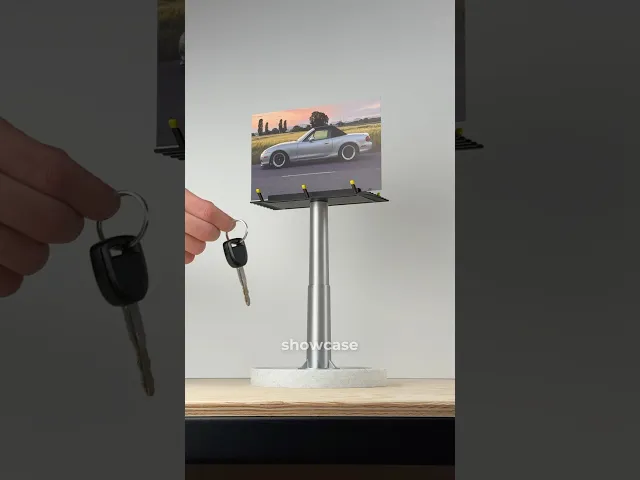 Bill, photo display holder with desk tray. video thumbnail