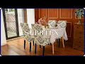 How to install printed leaf stretchable Dining Room Chair Slipcover Subrtex