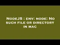 NodeJS env node No such file or directory in mac