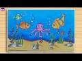 How to draw fish underwater scenery easy fish scenery