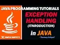 Java Exception Handling Theory Explanation Part 1 - Introduction