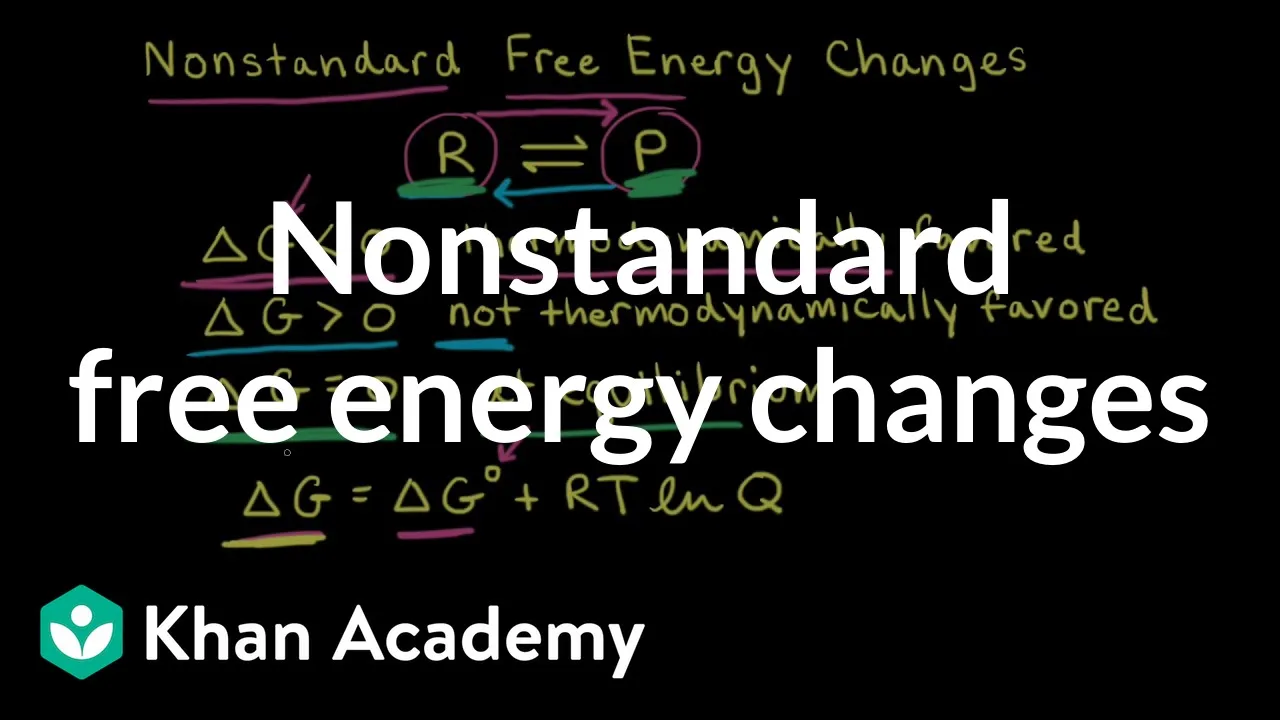 Nonstandard free energy changes | Applications of thermodynamics | AP Chemistry | Khan Academy