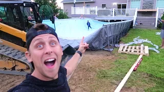 building huge foam pit pool 