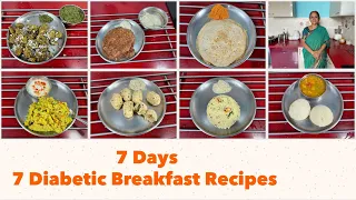 7 Days 7 Diabetic Friendly Breakfast RecipesI Gluten Free I Low Glycemic Index I Indian Vegetarian