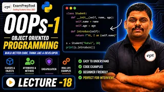 OOPs in Python Tutorial OOPs-1 Lecture 18 Object Oriented Programming in Python