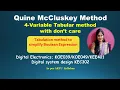 U1L10 1 Quine Mccluskey Minimization 4 variable tabular method with Don t care Tabulation Method
