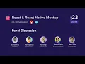 Panel Discussion feat The Speakers React React Native Meetup