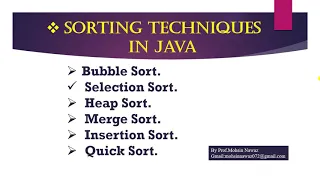 Program - Selection Sort in java by Prof Mohsin