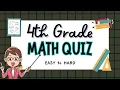 4th Grade Math Quiz 20 FUN Questions That Get Harder Can You Beat the Challenge