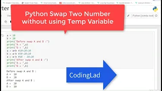 Python Swap Two Numbers Without using 3rd variable English
